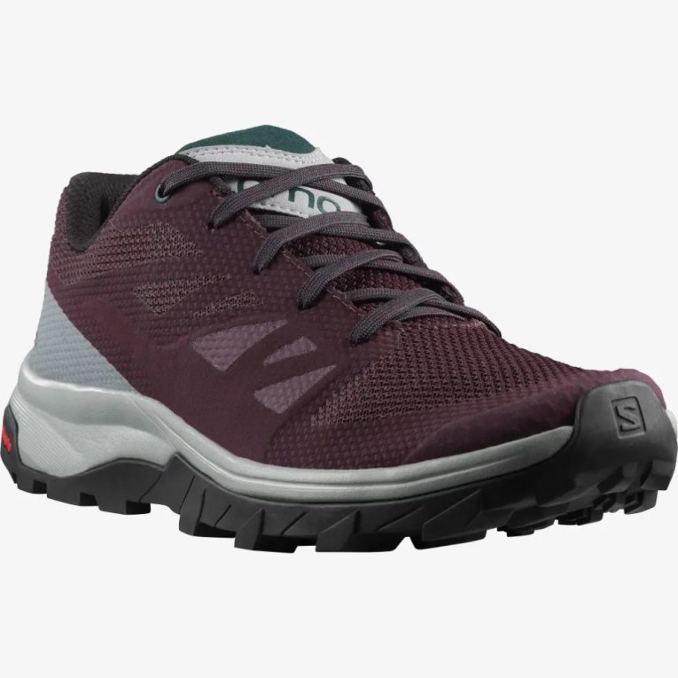 Burgundy Salomon Outline Women's Hiking Shoes | IE RP8654